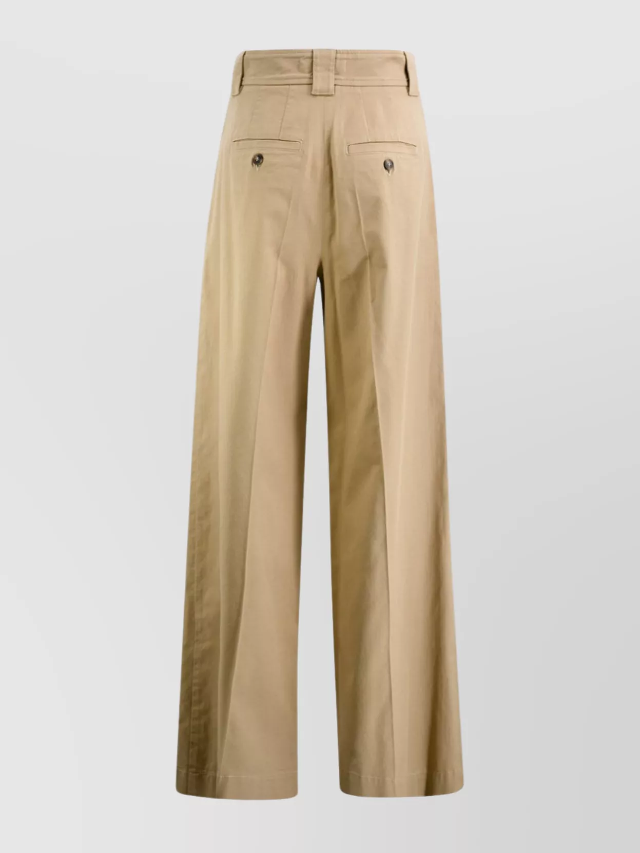 Shop Weekend Max Mara Cotton Trousers With Buckle Belt And Pleats