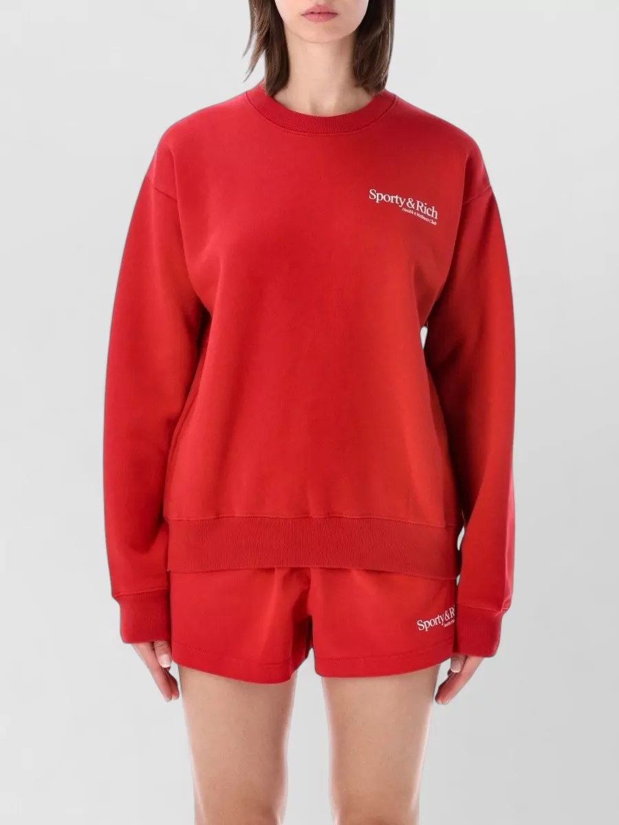 Sporty & Rich Cotton Oversized Logo-Print Sweatshirt