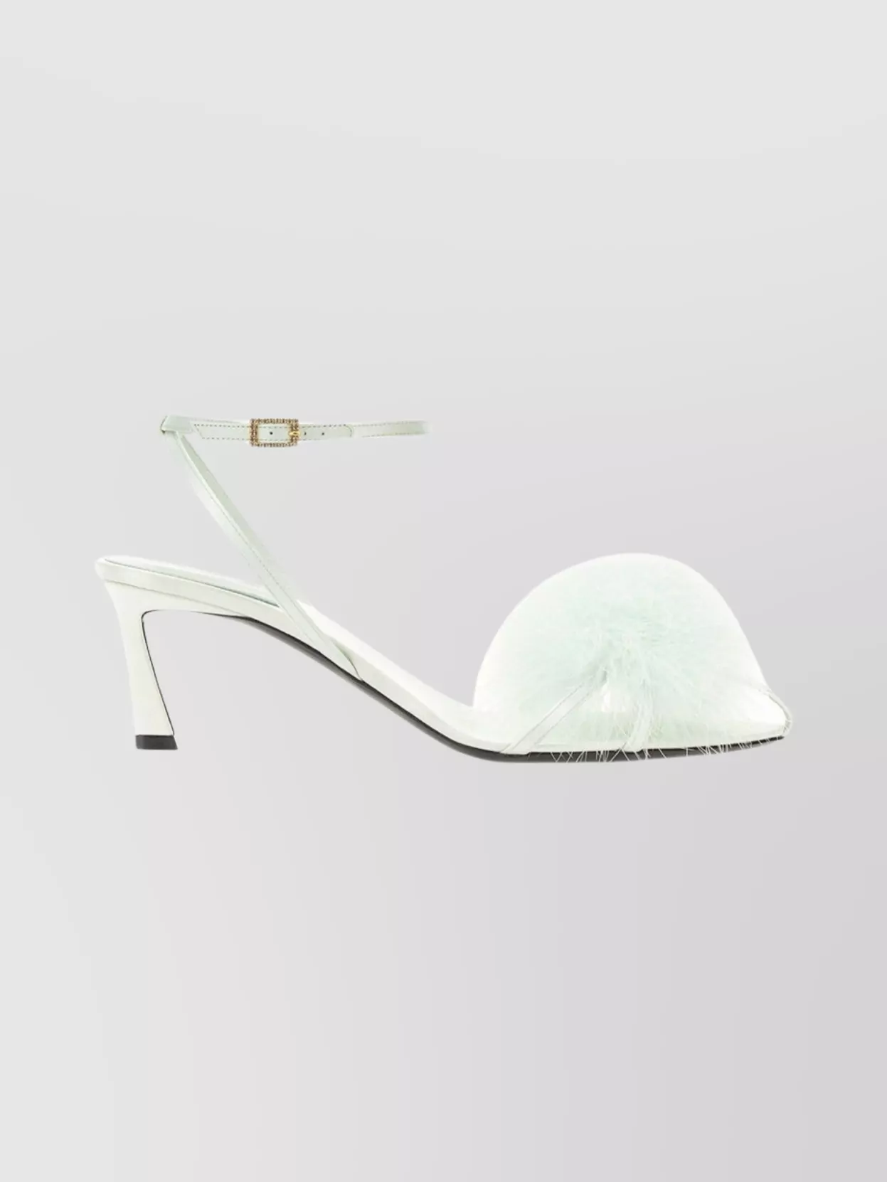 Saint Laurent Satin Crepe Stiletto Sandals With Ankle Strap