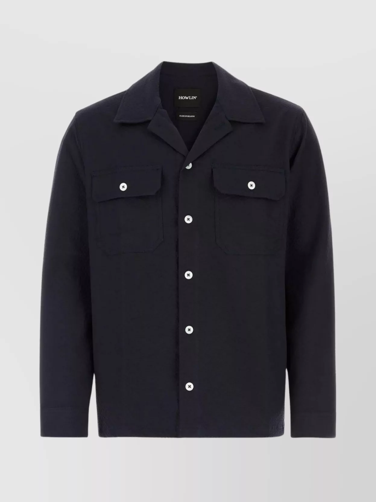 Howlin' Howlin Navy Blue Stretch Cotton Magic Work Shirt In Multi