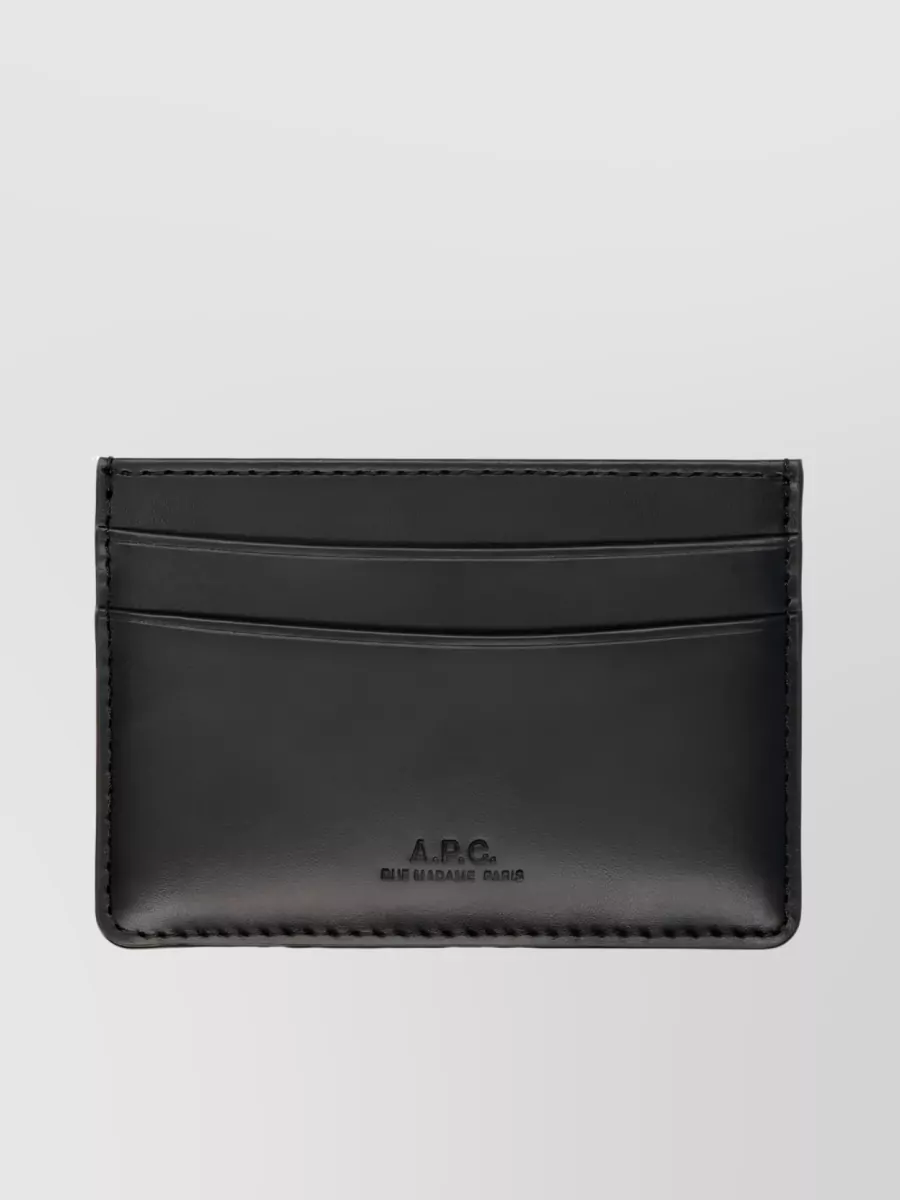 Shop Apc André André Embossed Logo Cardholder In Black