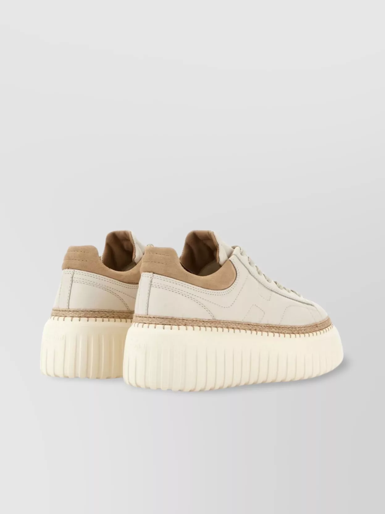 Hogan H-stripes Sneakers Featuring Raffia Stitching
