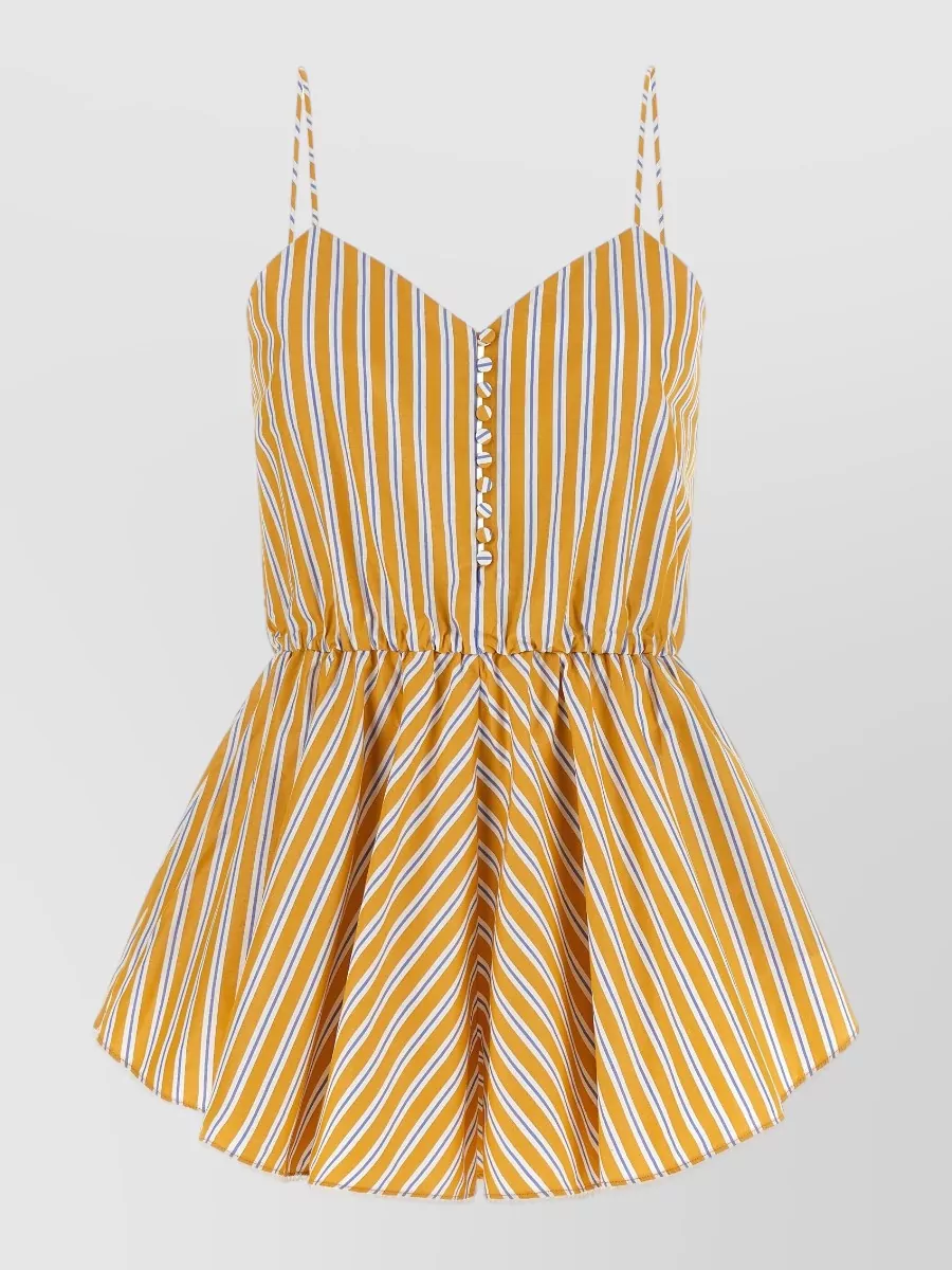 The Andamane Striped Sleeveless Sweetheart Neck Cotton Jumpsuit