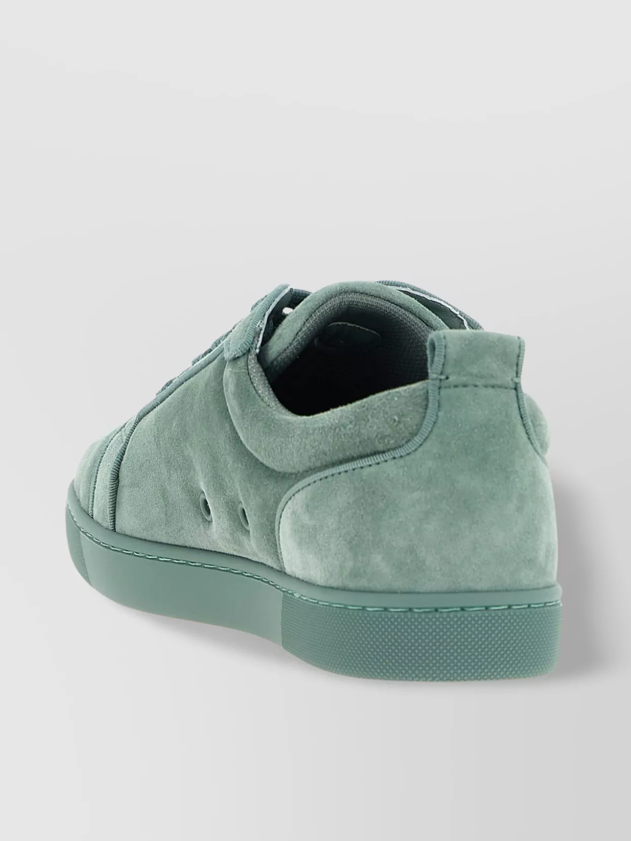 Christian Louboutin Junior Suede Round Toe Low-top Sneakers In Green