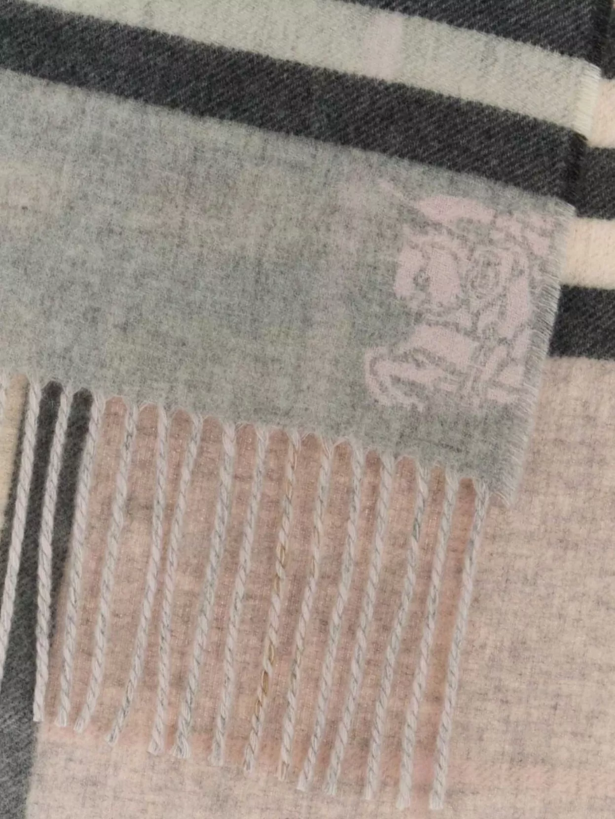 Burberry Cashmere Scarf With Fringe And Stripes