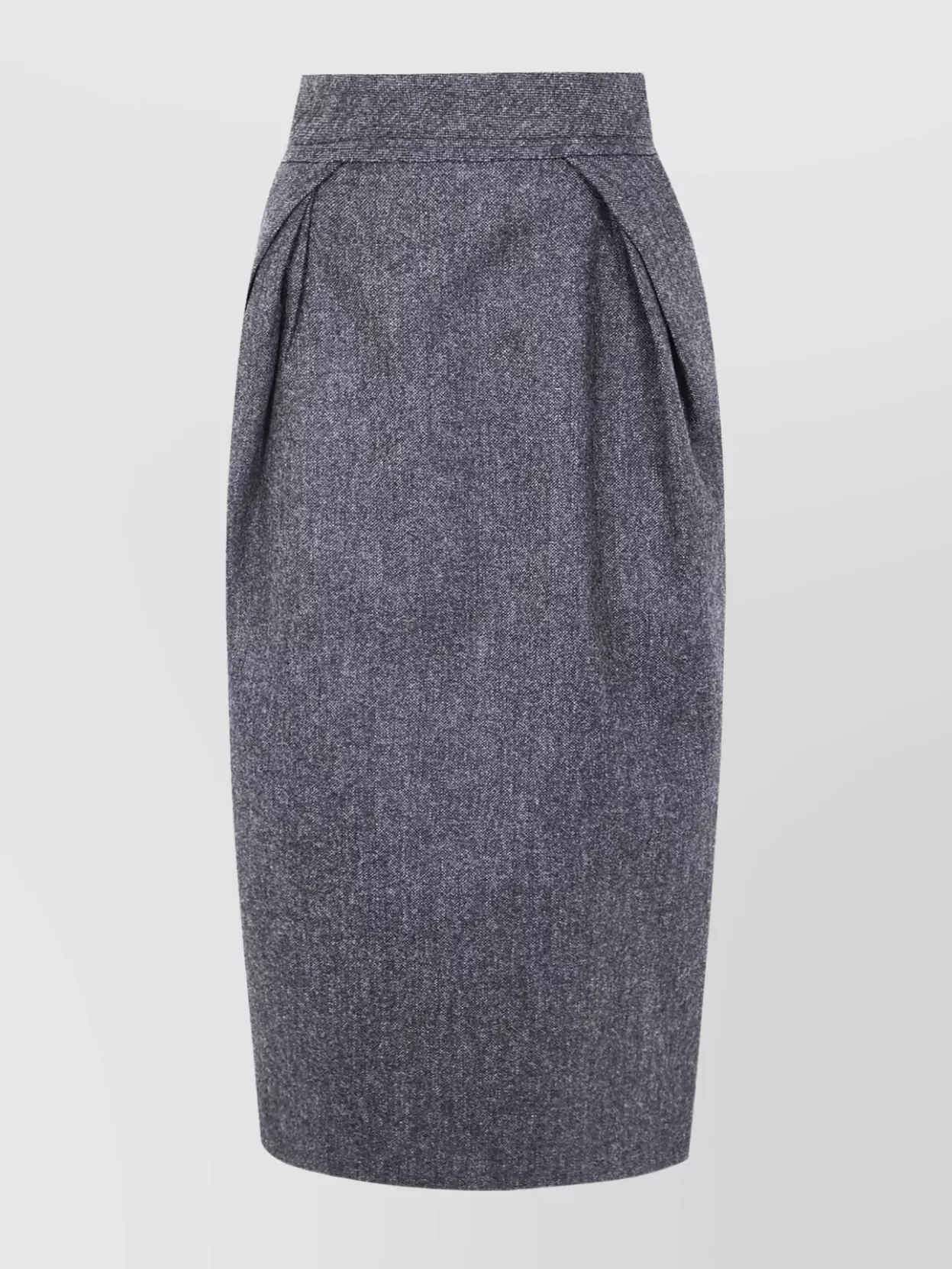 Maison Margiela High-waisted Pleated Midi Skirt With Back Slit In Black