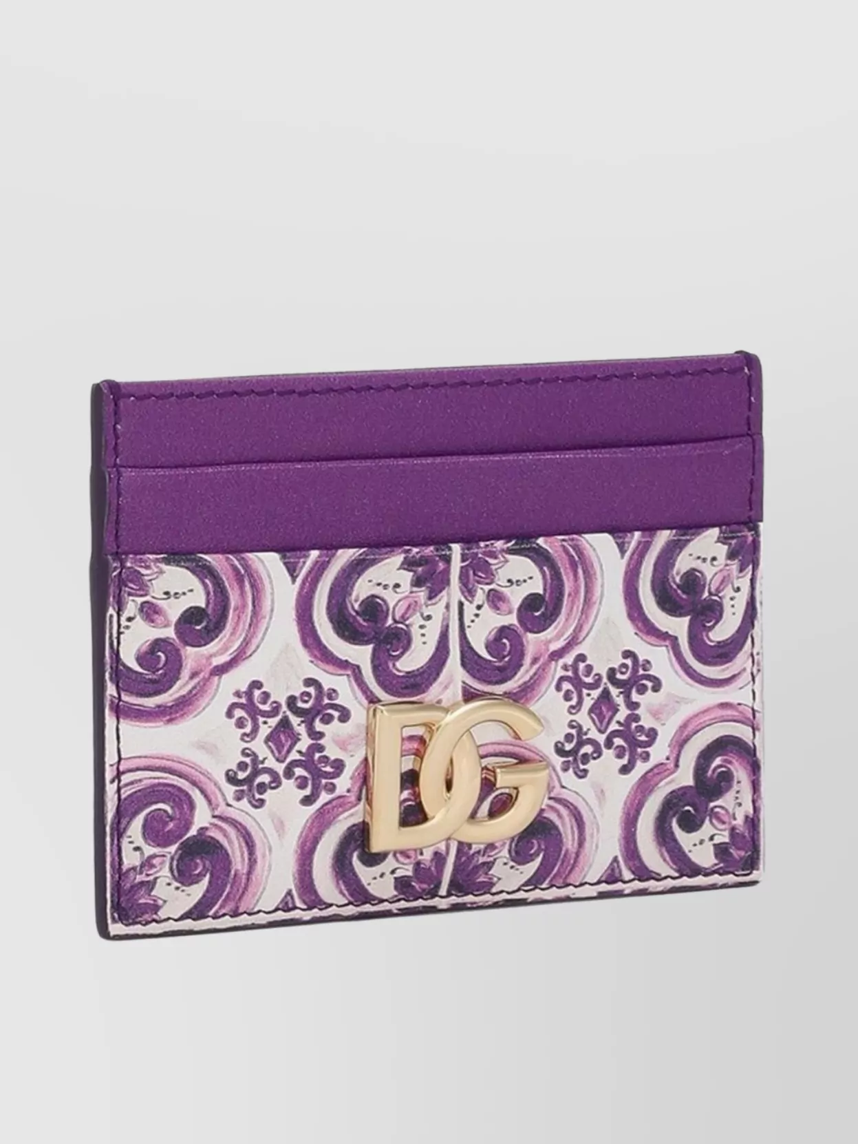 Dolce&Gabbana Majolica Print Calfskin Card Holder
