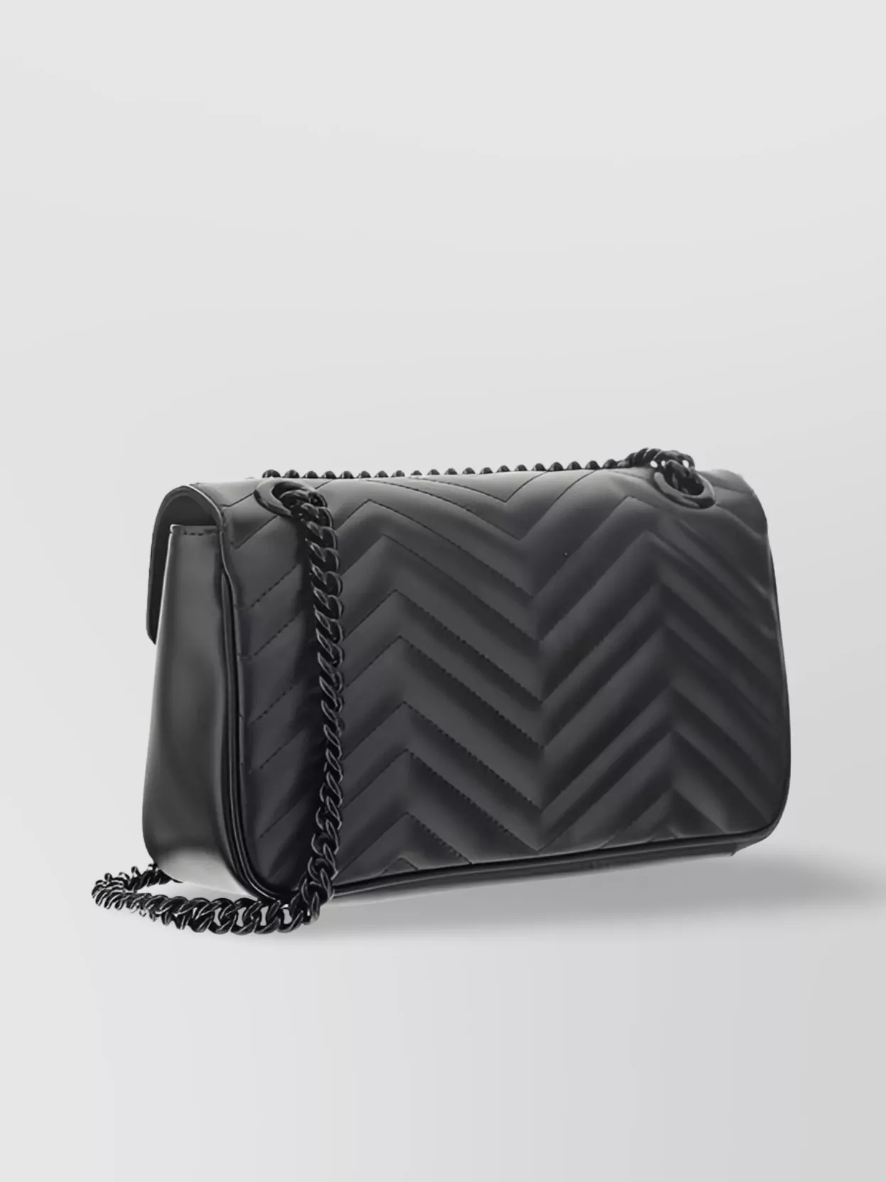 Gucci Shoulder Bag With Chain Strap And Chevron Pattern