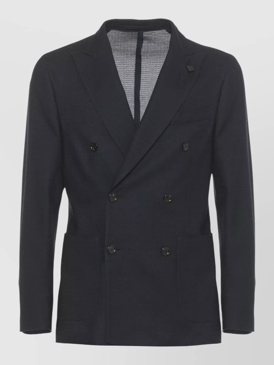 Lardini cotton double-breasted blazer