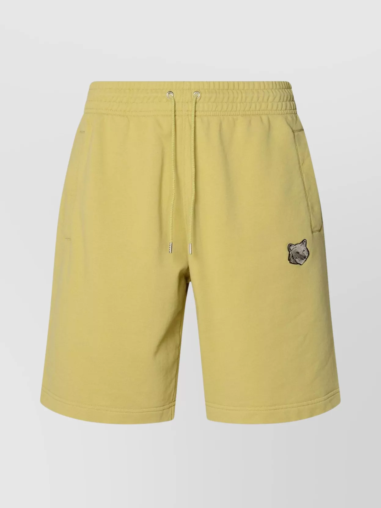 Shop Maison Kitsuné Elasticated Waistband Bermuda Shorts With Side And Back Pockets