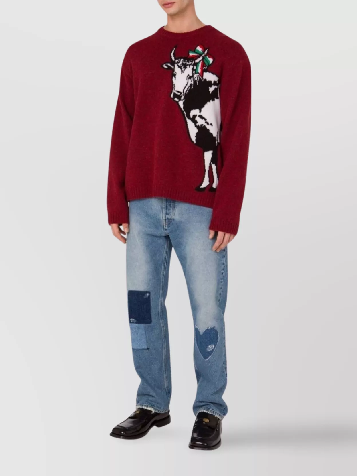Moschino Straight Patchwork Denim Trousers