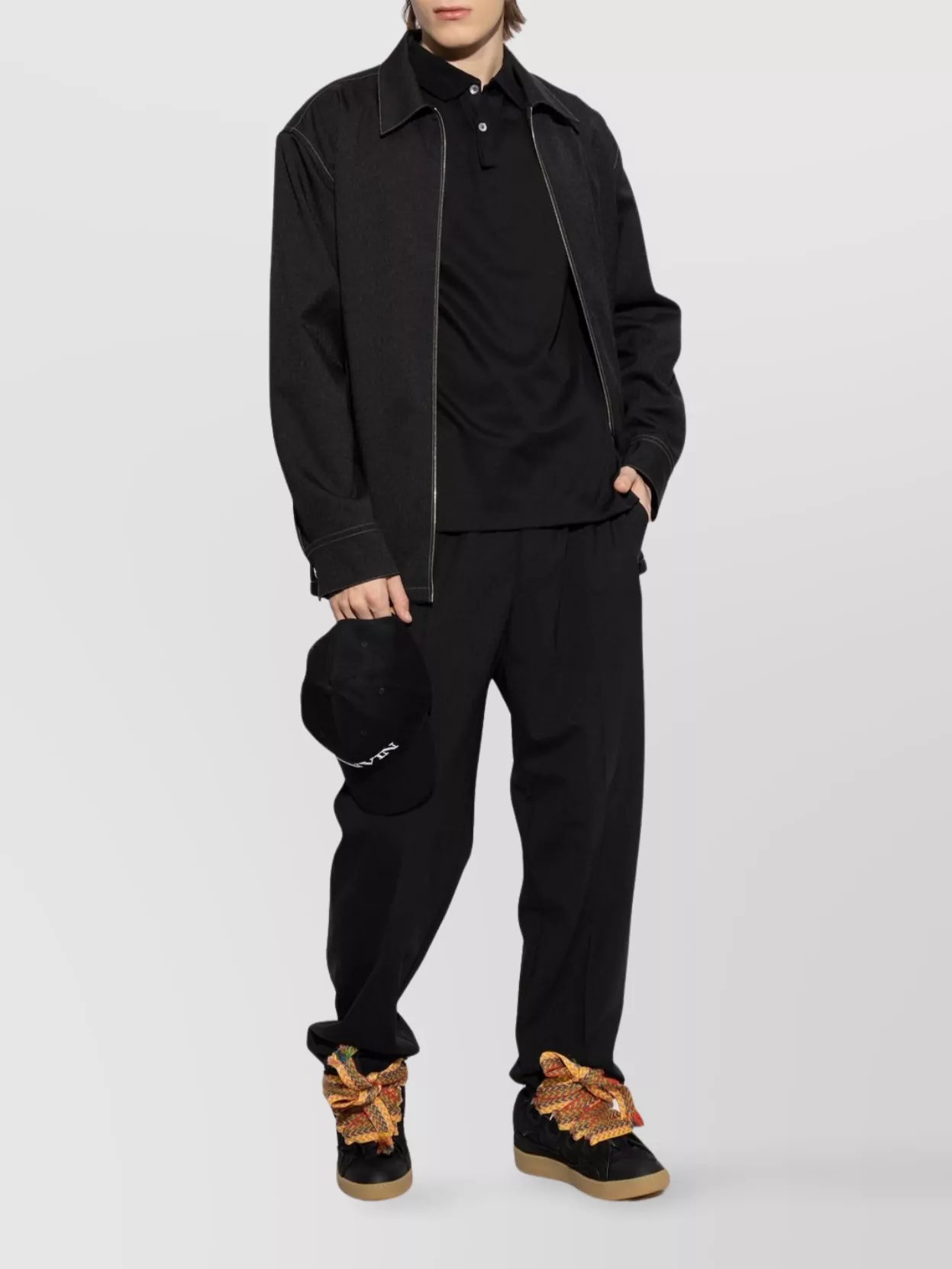 Lanvin Collared Shirt With Ribbed Cuffs And Short Sleeves