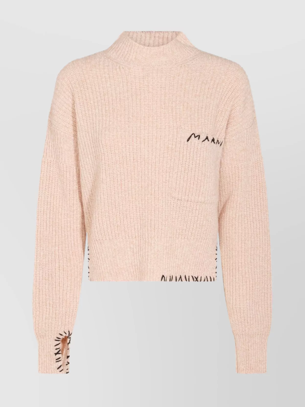 Marni Ribbed Knit Crewneck Dropped Shoulders