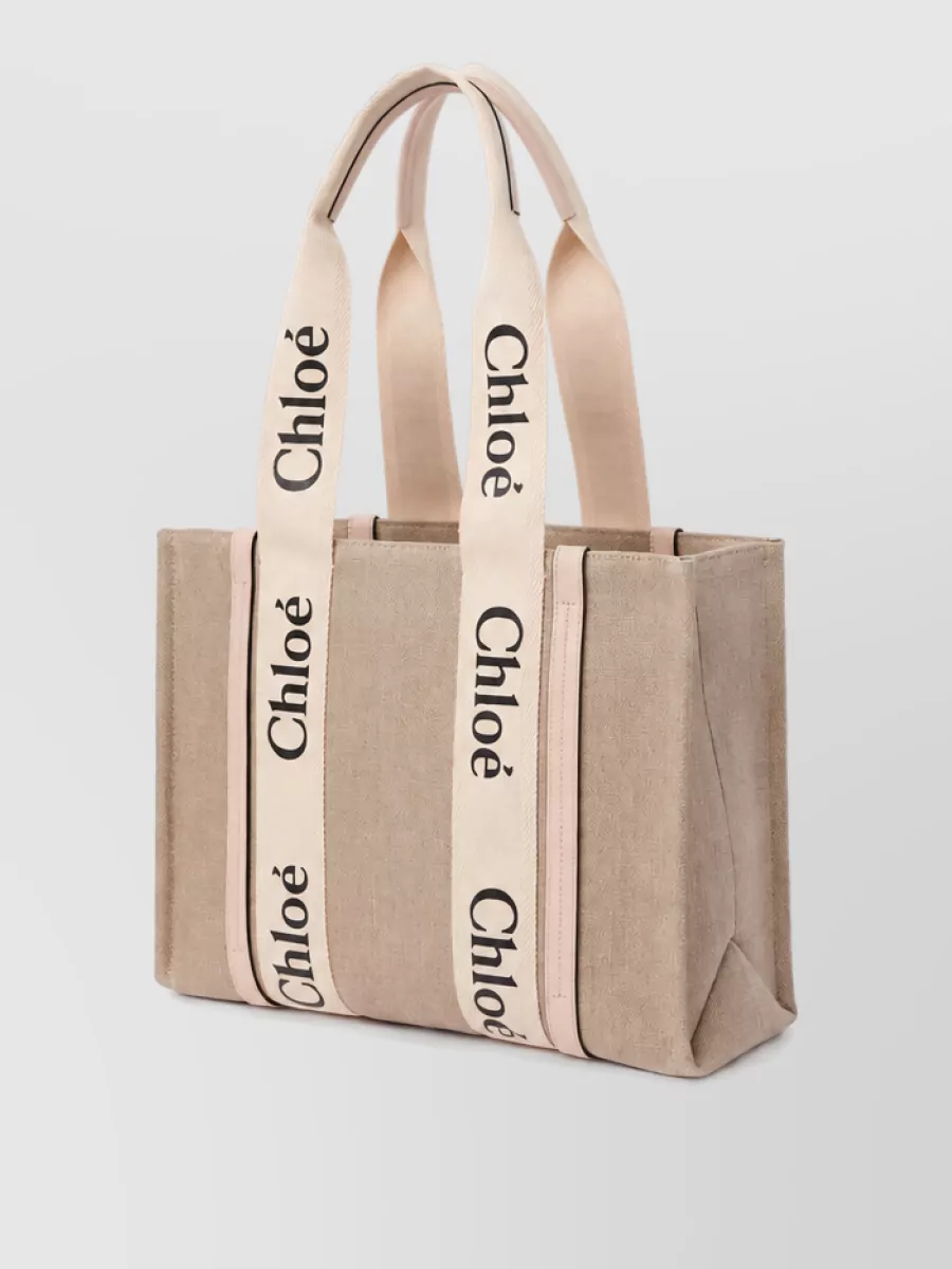 Chloé Woody Linen Tote Bag