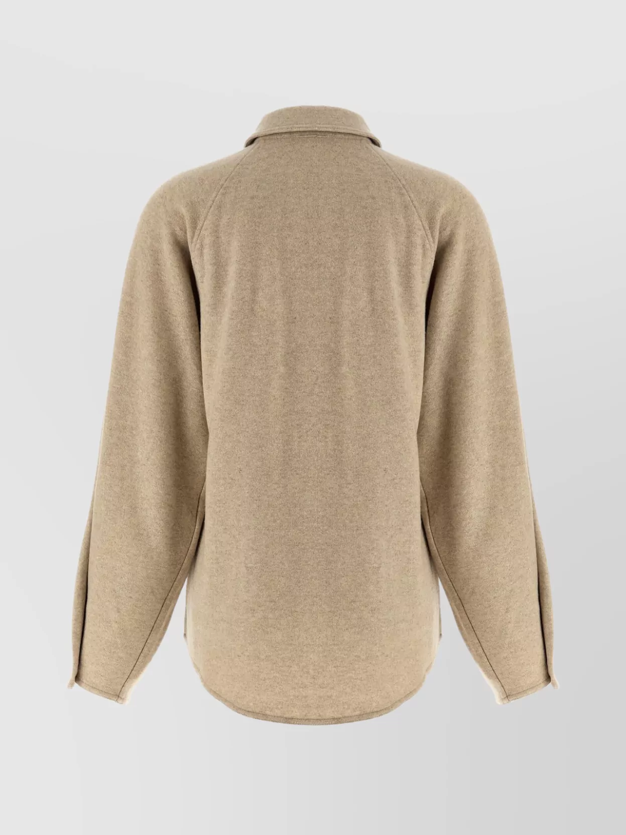 Max Mara Overshirt With Collared Neck And Long Sleeves In Neutral