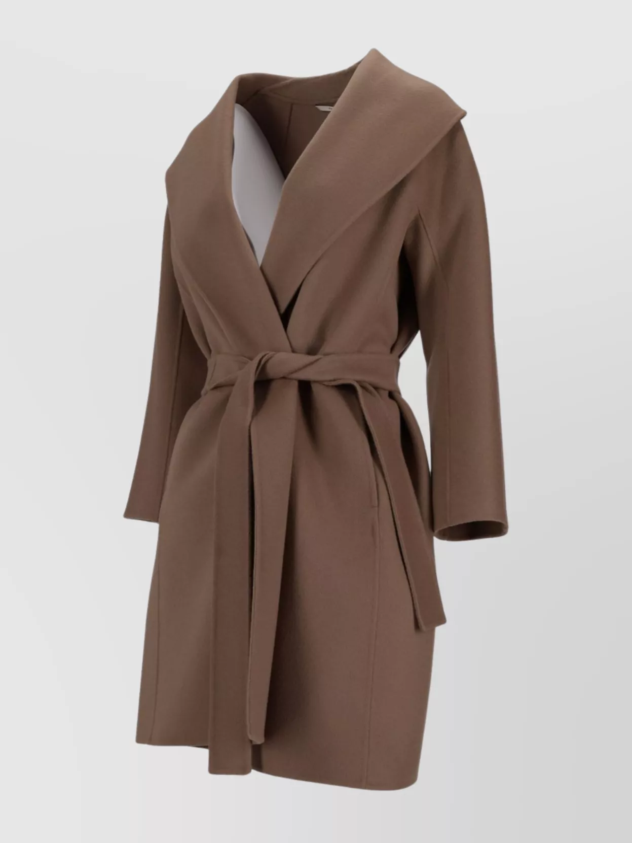 S Max Mara Belted Mid-Length Coat Wide Lapels