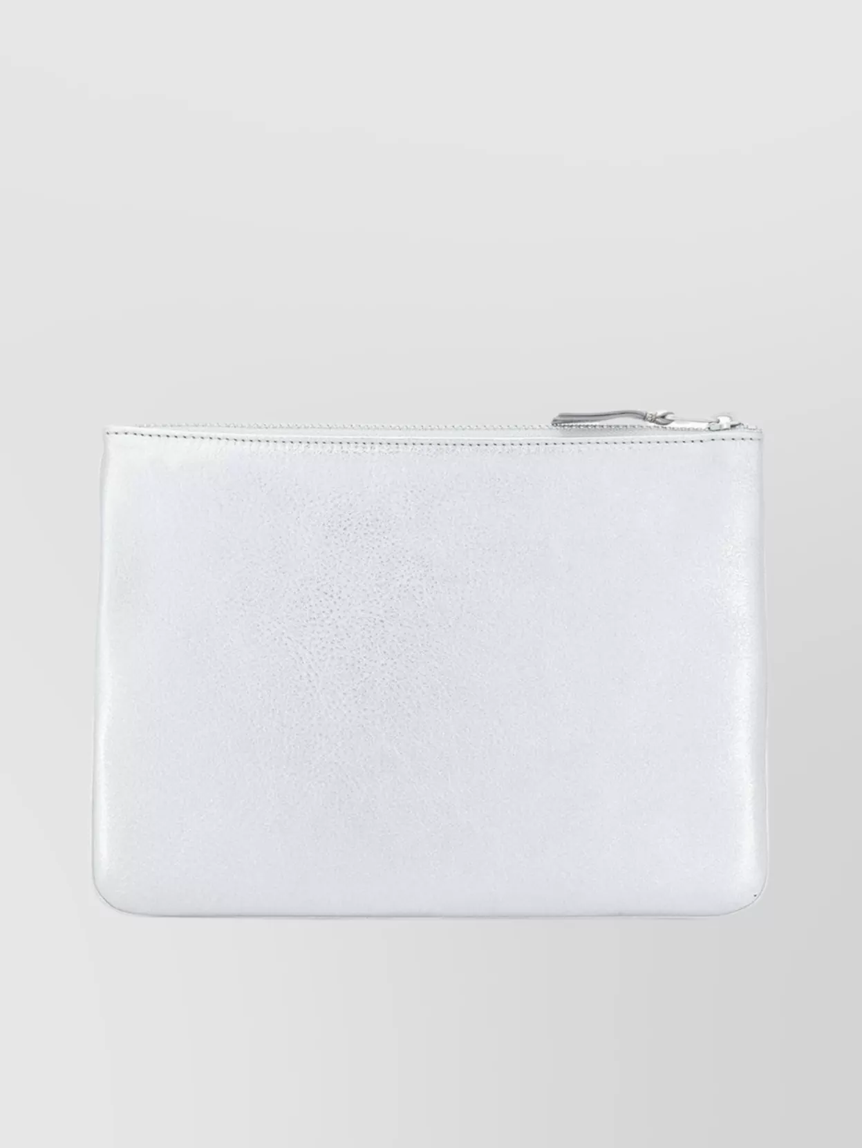 COMME DES GARÇONS LOGO EMBOSSED METALLIC FINISH ZIP WALLET