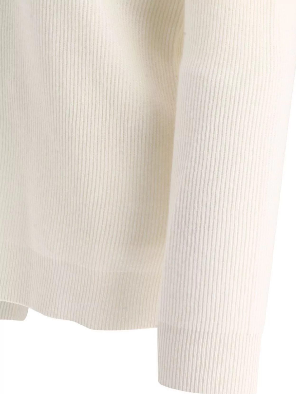 Brunello Cucinelli Cashmere English Rib Sweater With Monili Knitwear White In Neutral
