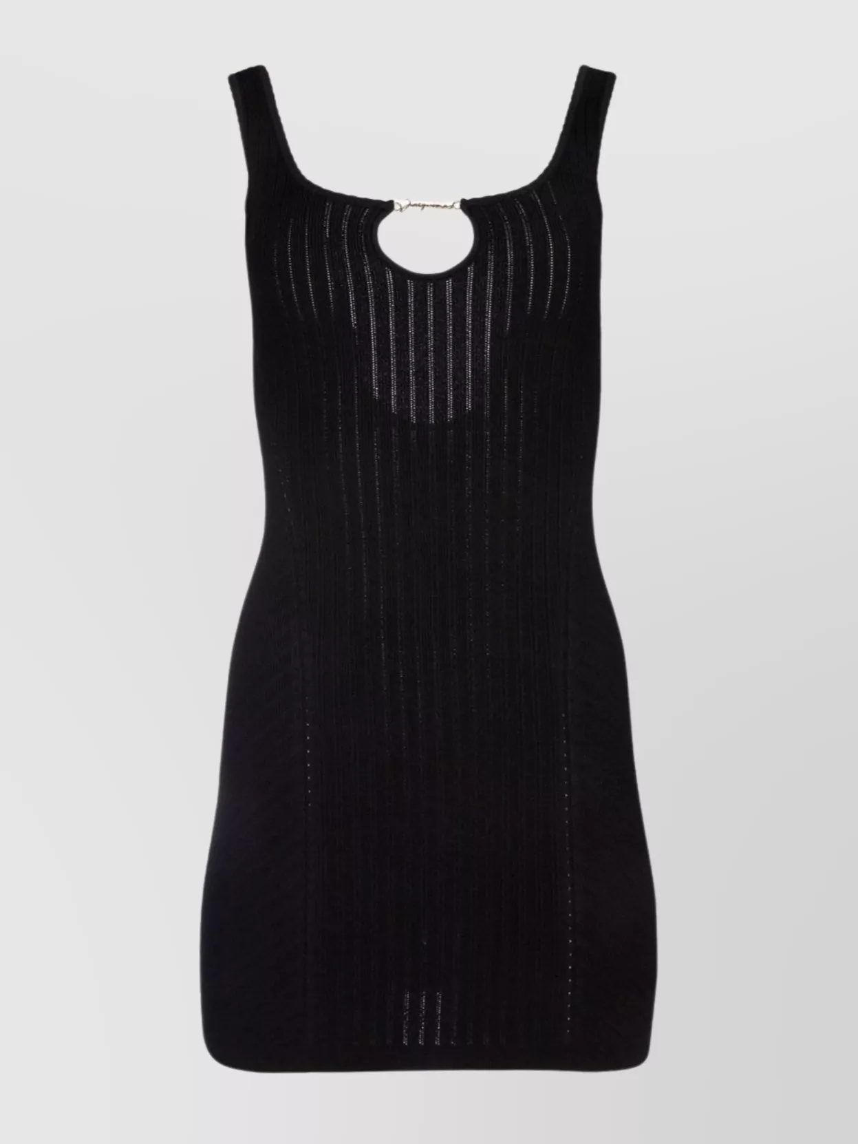 Shop Jacquemus Sleeveless V-neck Ribbed Knit Dress