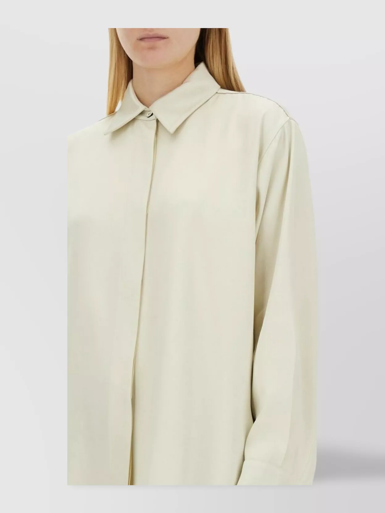 Jil Sander Longline Shirt With Pointed Collar