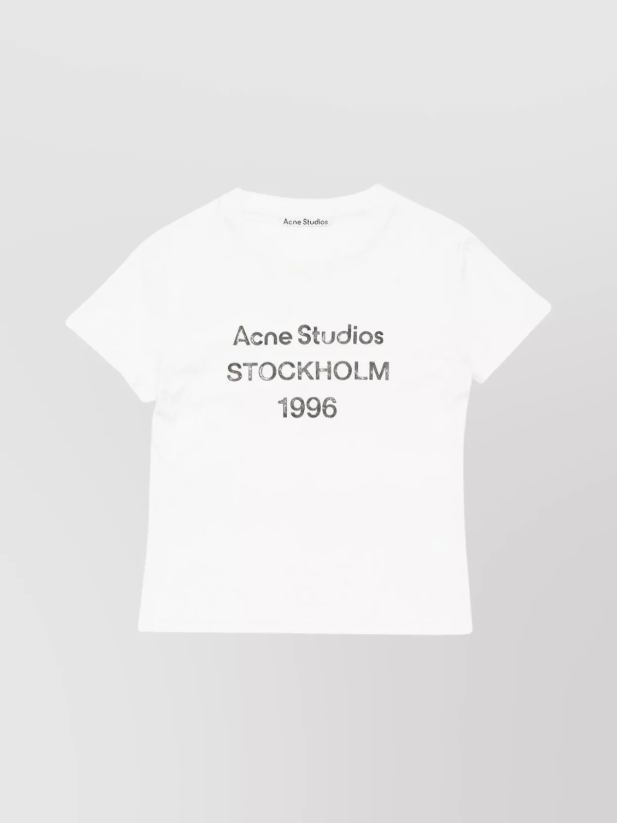 Acne Studios Women White Crewneck T-shirt And Logo Lettering Print On The Front In Cotton Woman