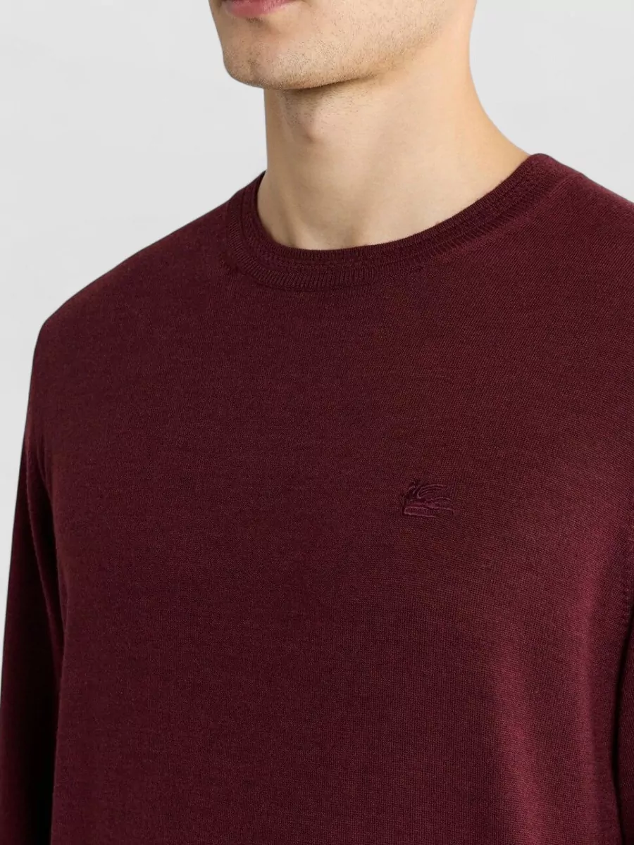 Etro Silk Wool Ribbed Crewneck Jumper