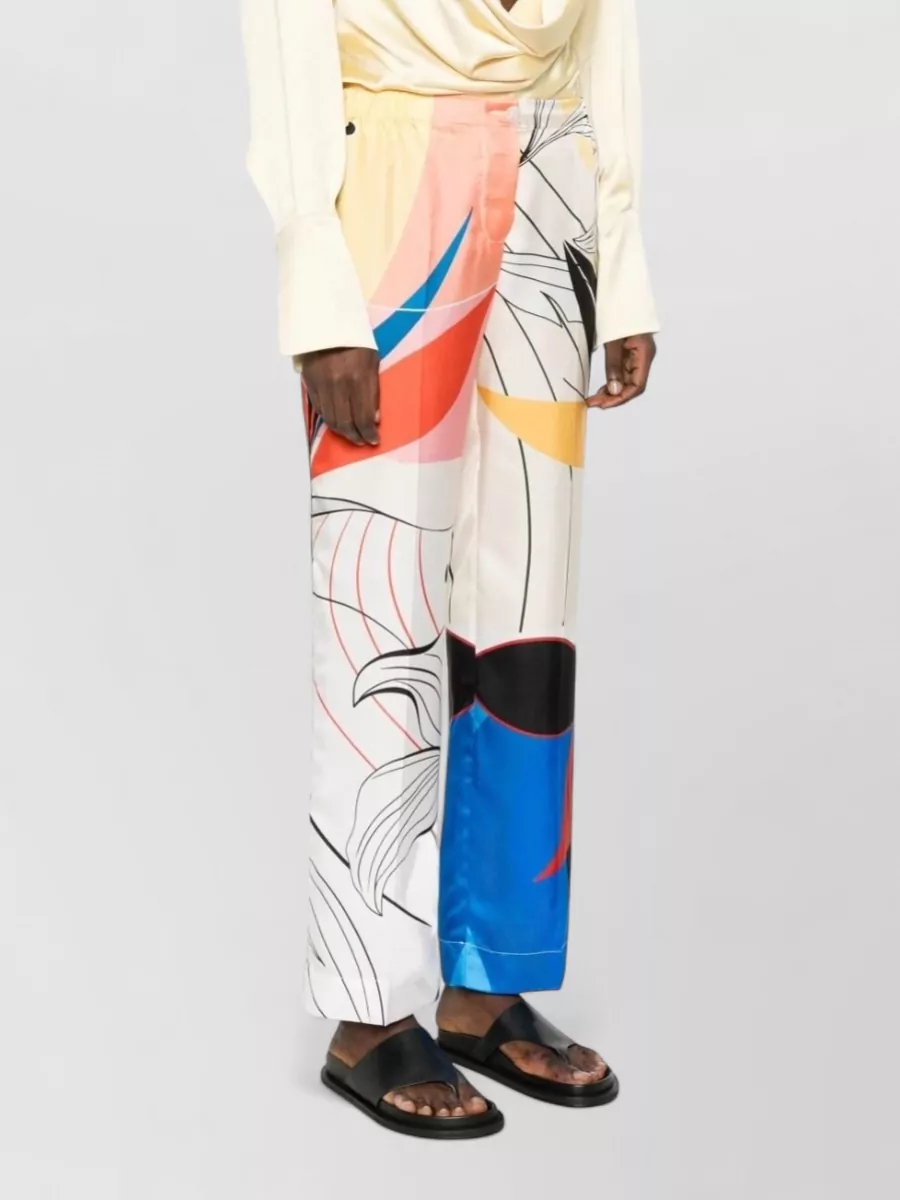 F.r.s For Restless Sleepers Floral-Print Silk Wide-Leg Trousers