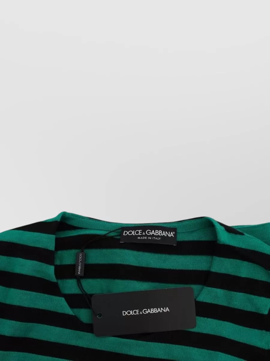 Dolce&Gabbana Striped Cashmere Silk Slim-Fit Sweater