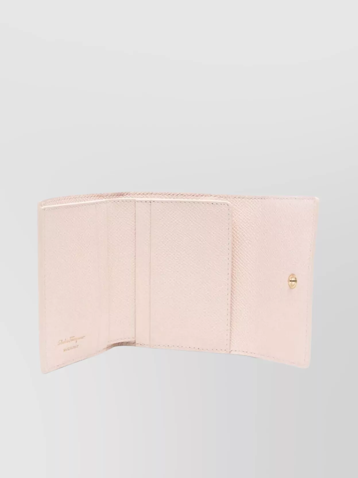 Ferragamo Trifold Wallet Gancini Leather Gold-Tone