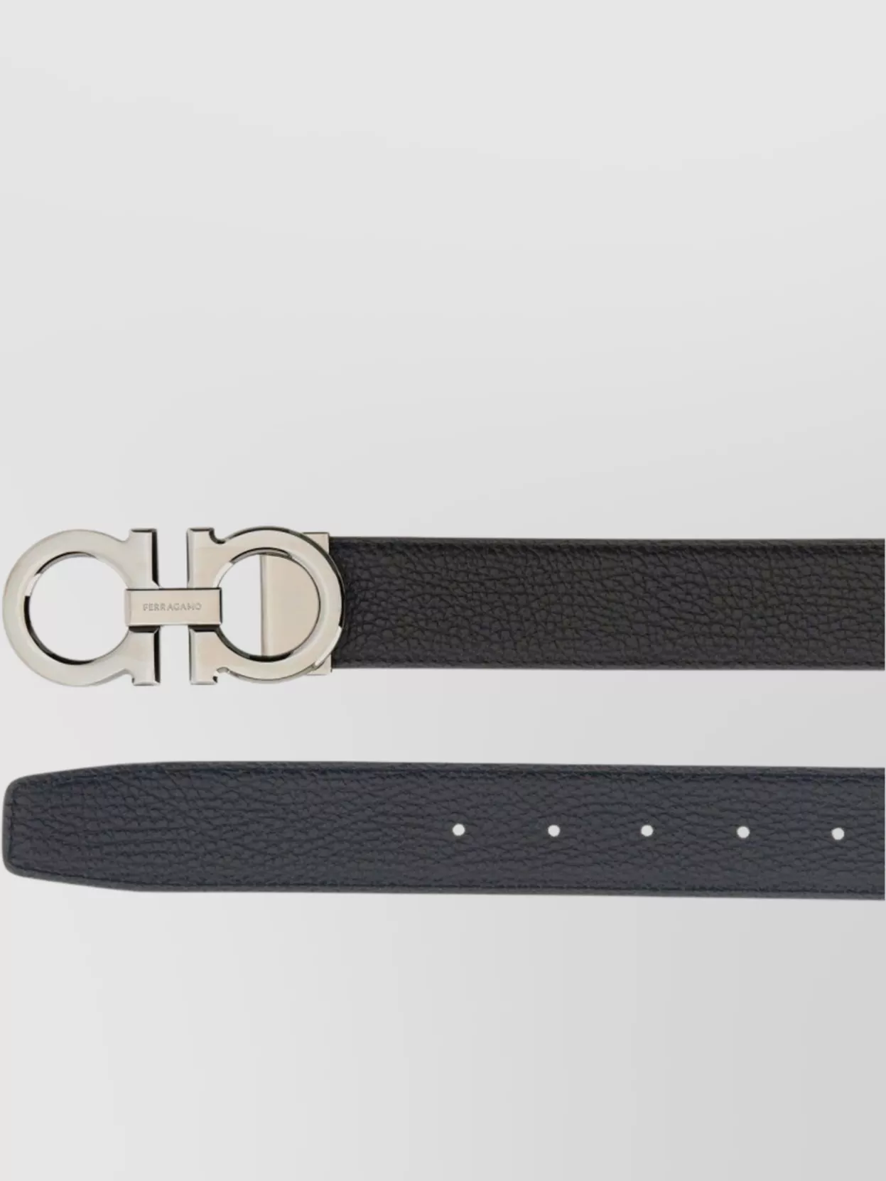 Ferragamo Brown Reversible Belt With Gancini Buckle In Leather Man In Black