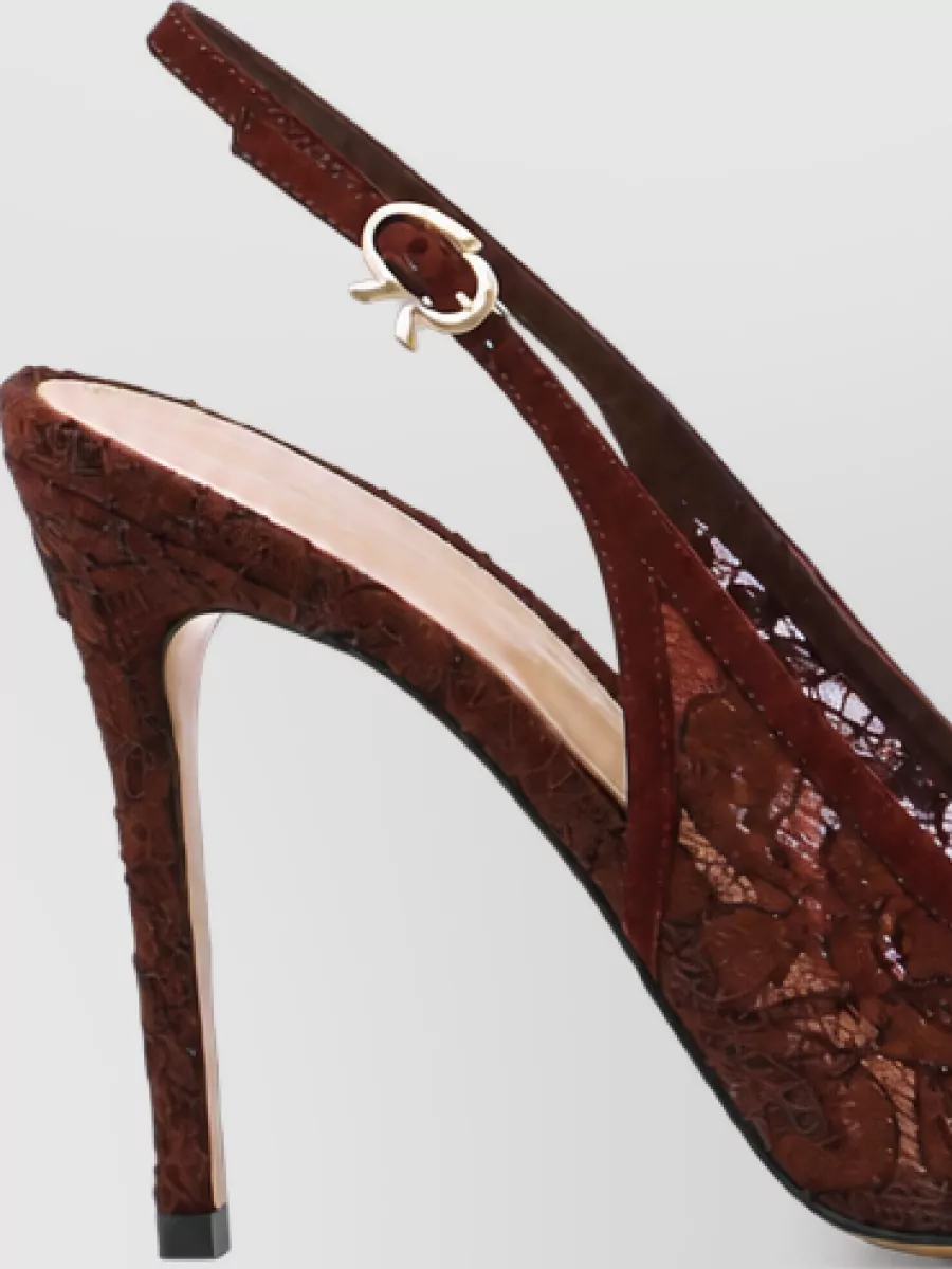 Gianvito Rossi Lace Slingback Pumps