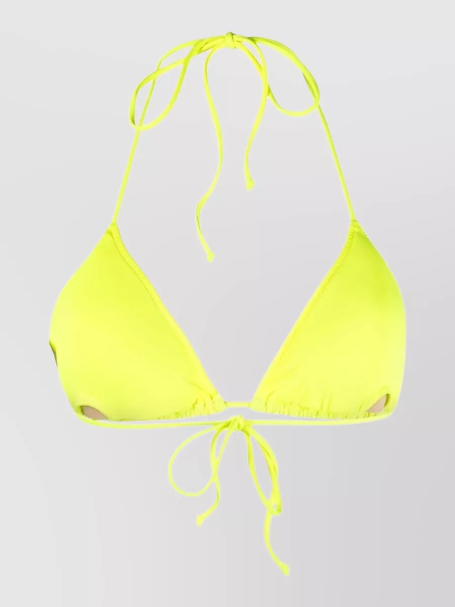 Mc2 Saint Barth Triangle Bikini Top Adjustable Stretch Design In Yellow
