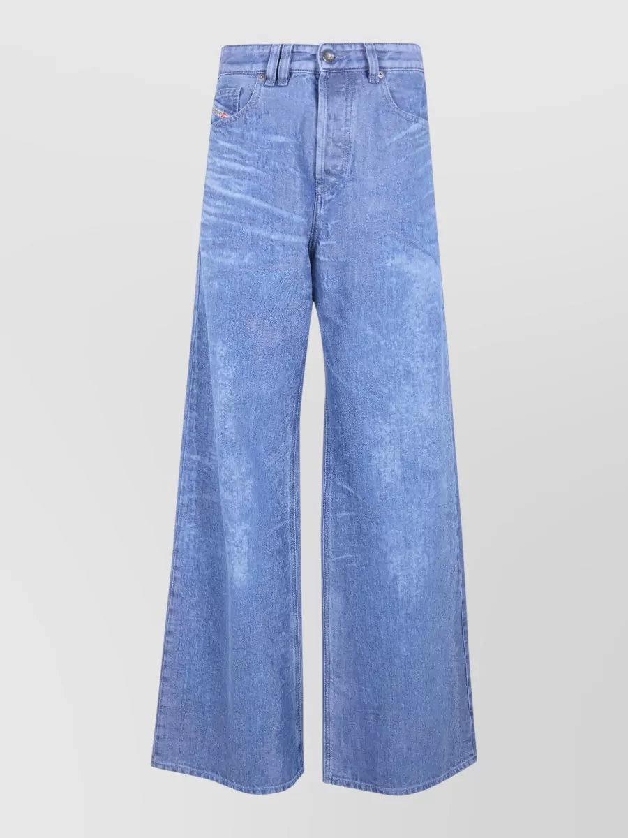 Diesel denim low-rise extra-long wide-leg jeans