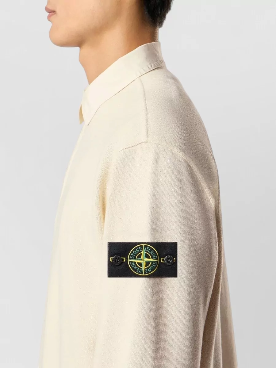 Stone Island Cotton Long-Sleeve Polo Shirt