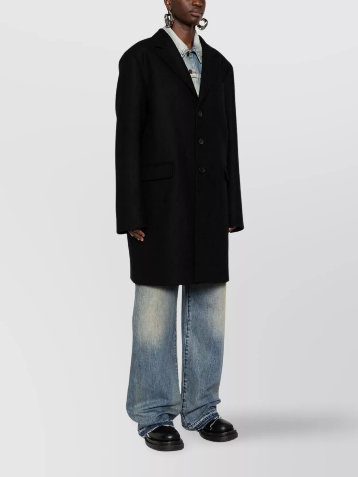 Dsquared2 Long Sleeve Single Breasted Coat With Notched Lapels