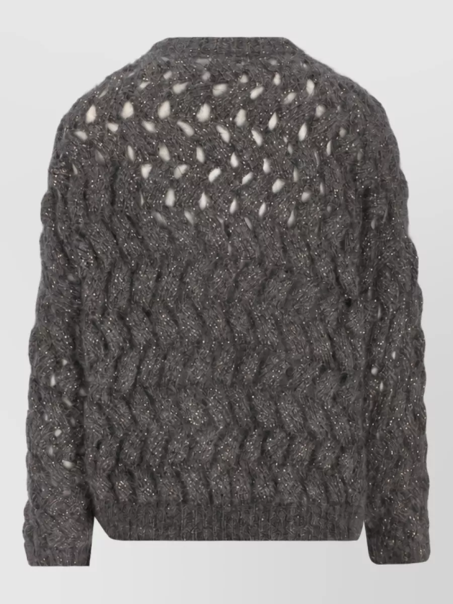 Brunello Cucinelli Cable-Knit Sequin-Embellished Relaxed-Fit Jumper