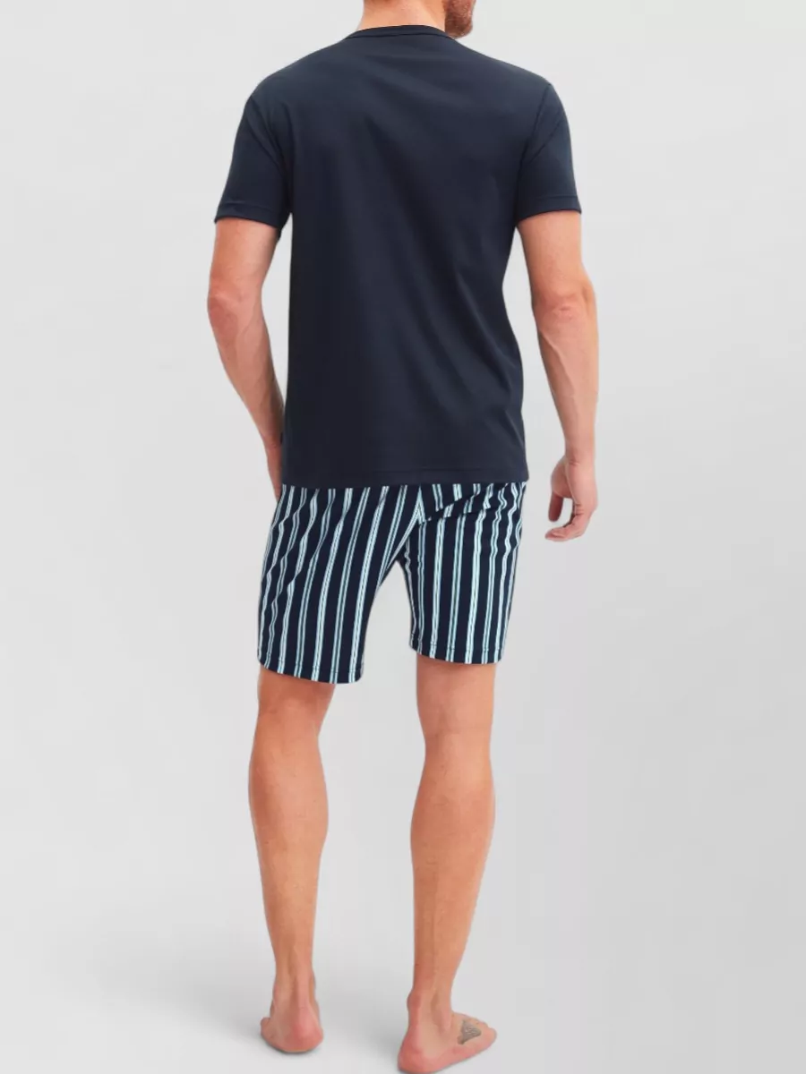Calida Short Pajama Set Chest Pocket Stripes