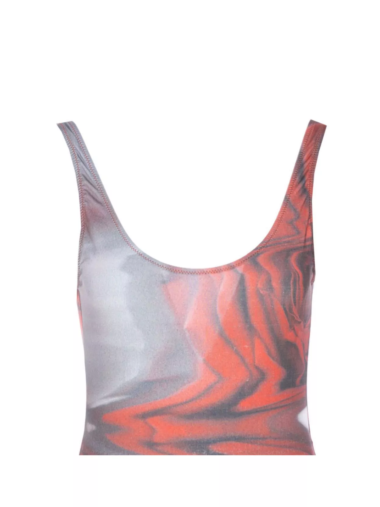 Jean Paul Gaultier Scoop Neck High-cut Open Back Swimsuit In Multi