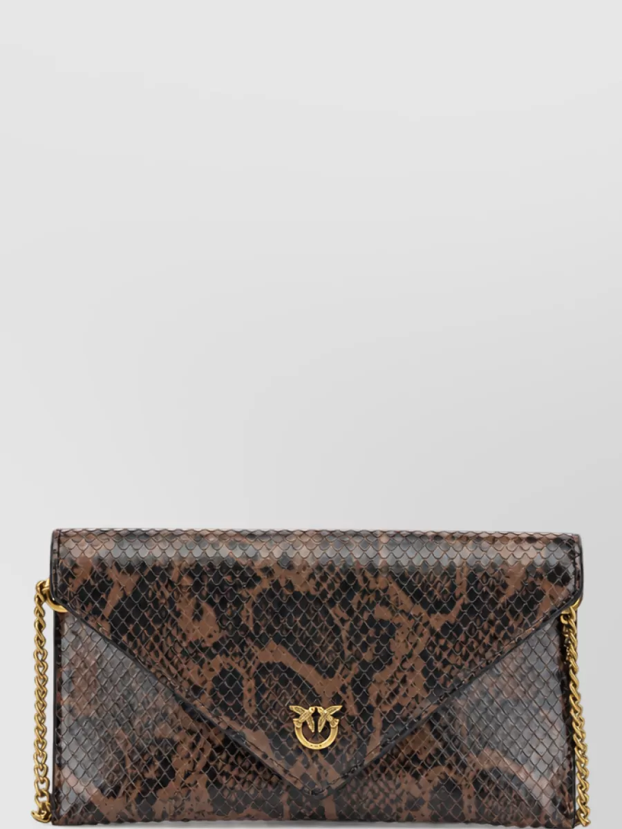Pinko mini leather clutch bag