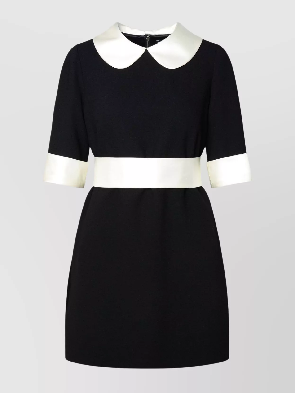 Dolce & Gabbana Wool Blend Dress With Contrast Collar And Cuffs