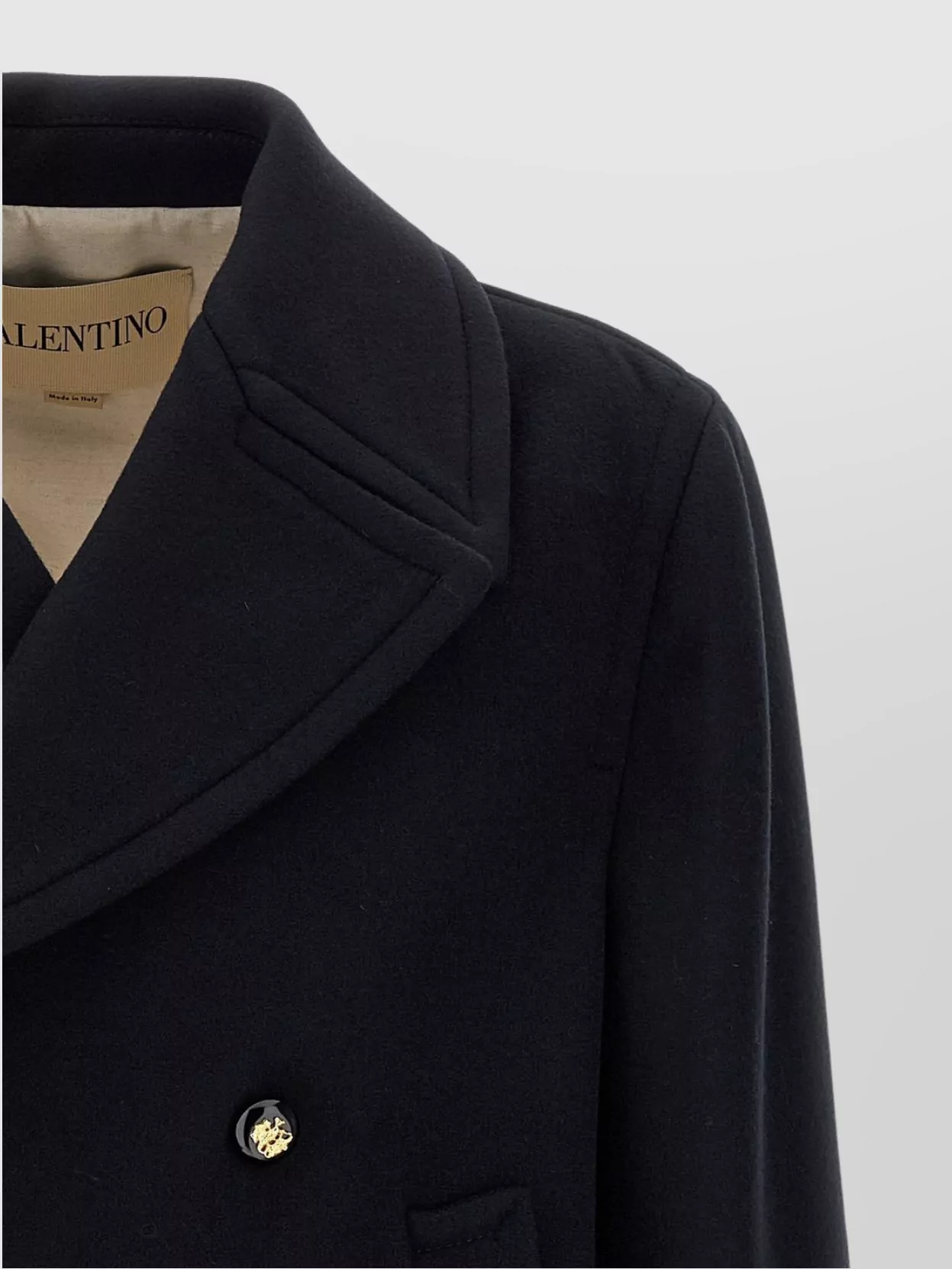 Valentino Garavani Wool Coat With Back Belt Detail