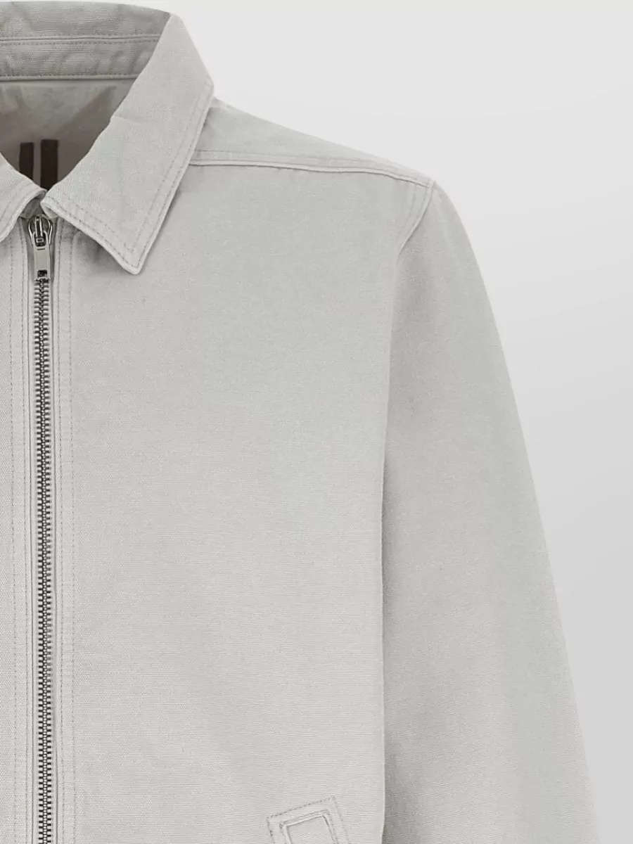 Rick Owens Drkshdw Cotton Zip Front Lightweight Jacket