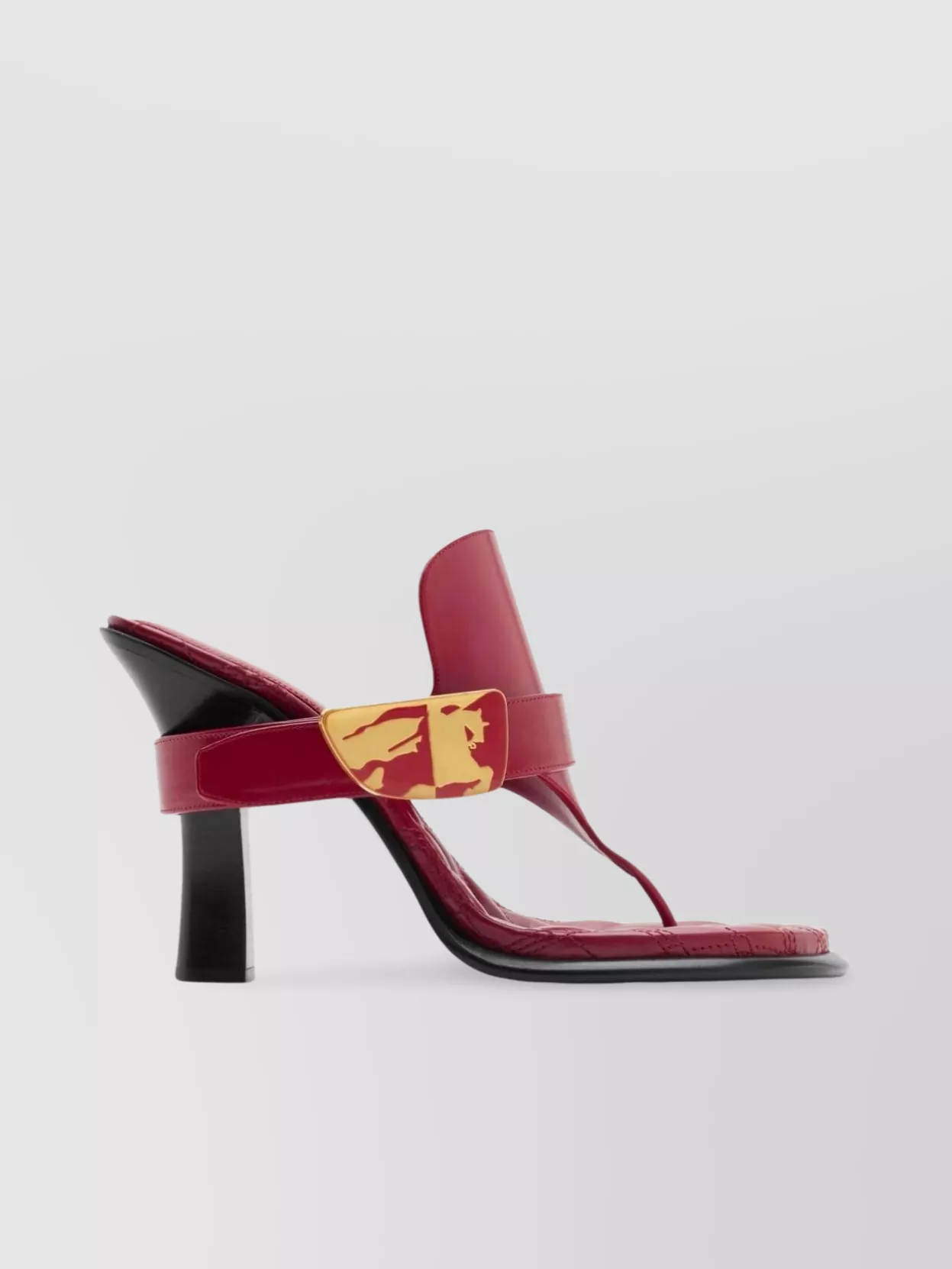 Burberry Quilted Leather Sandals Gold Buckle