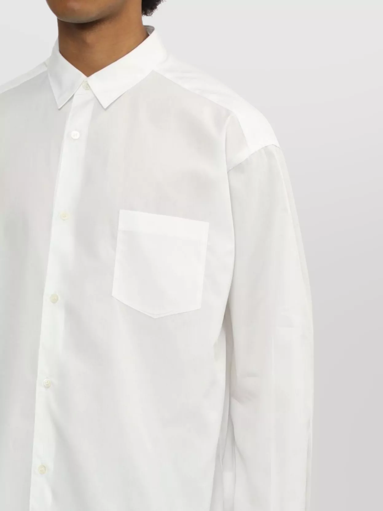 Comme Des Garçons Homme Long Sleeve Cotton Shirt With Button-Down Collar