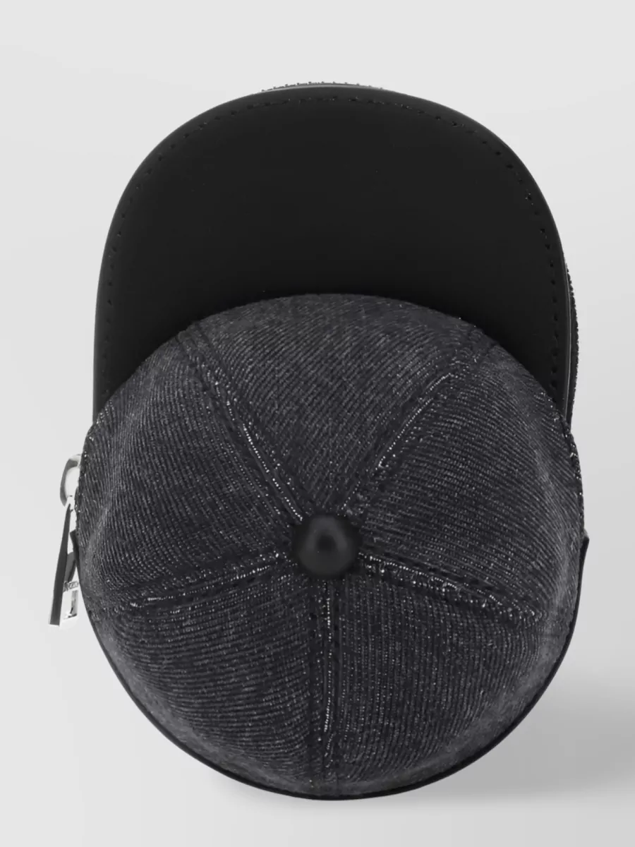 Shop Jw Anderson Zippered Cotton Blend Calfskin Shoulder Bag In Black