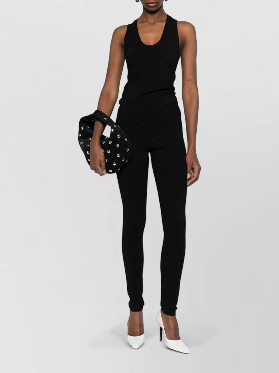 Gucci Jacquard Logo-Knit Scoop-Neck Sleeveless Tank Top