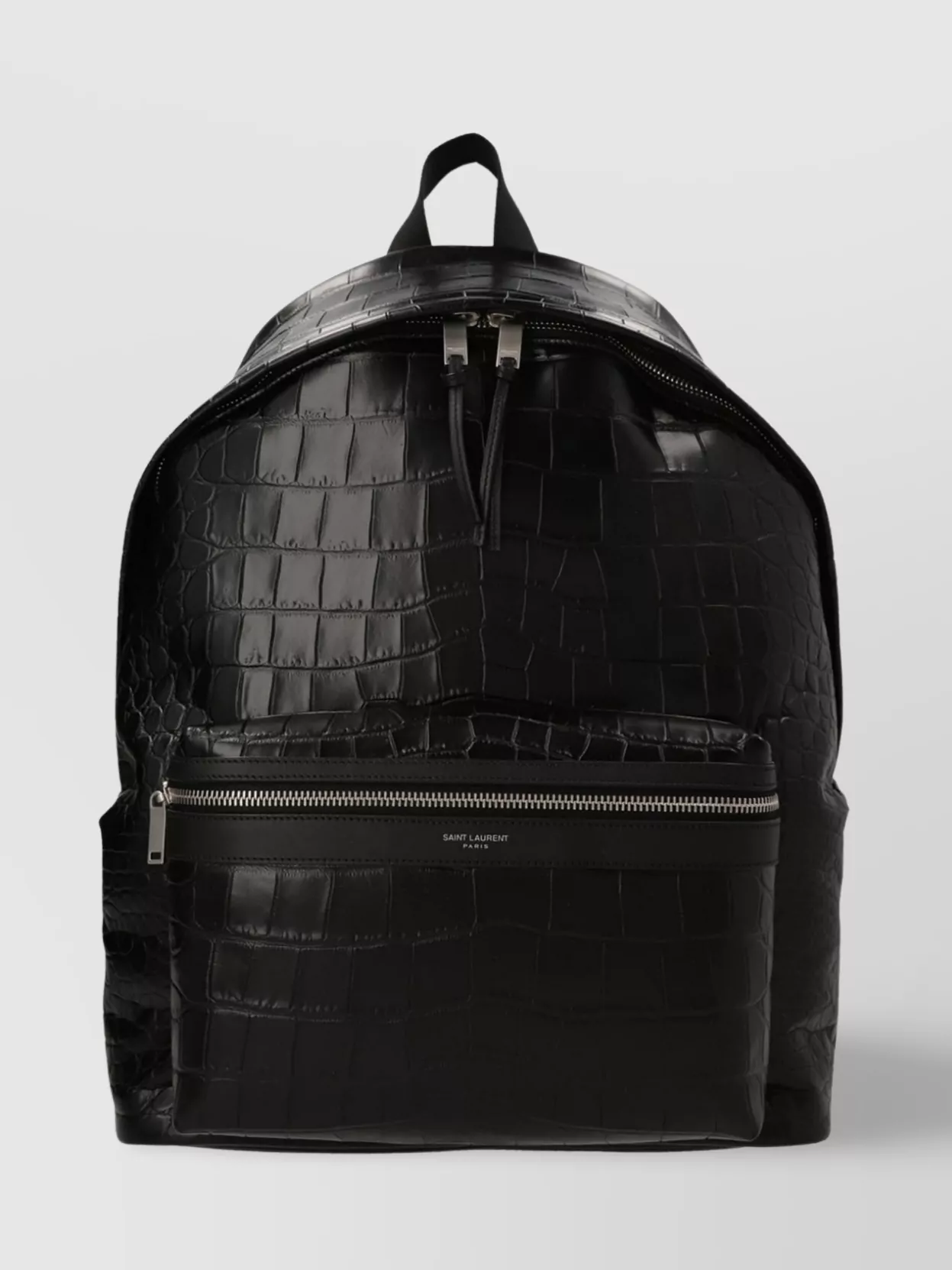 Saint Laurent Backpack Urban Crocodile Texture In Black