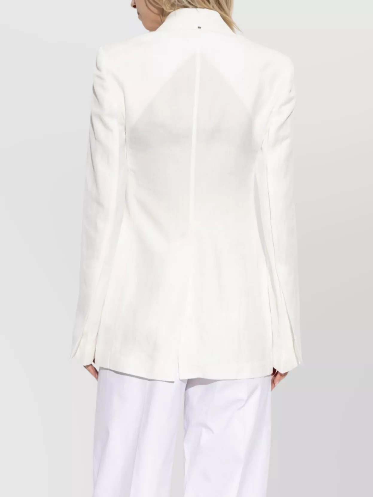 Sportmax Tailored Jacket With Flap Pockets And Notched Lapels In White