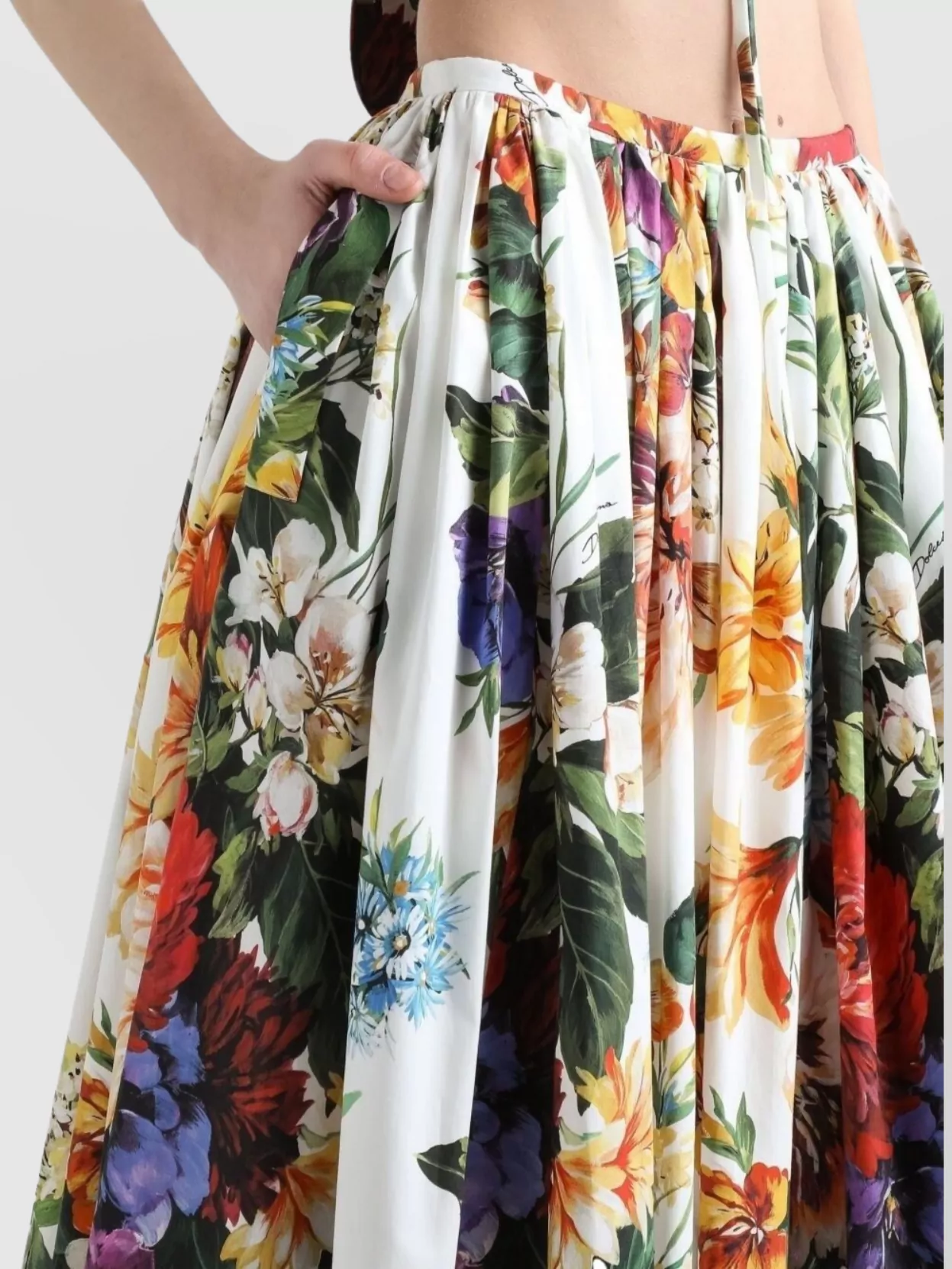 Dolce&Gabbana Floral Bouquet Print Midi Skirt