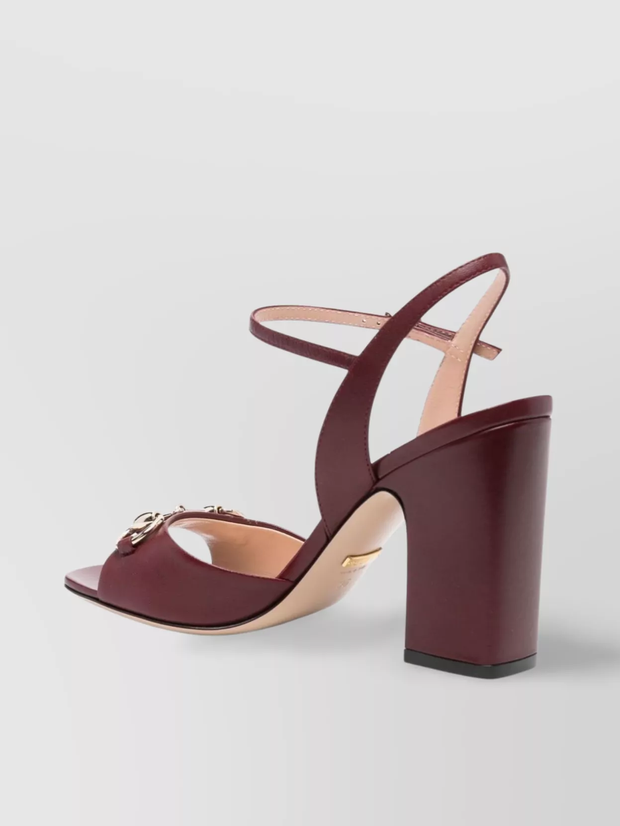 Gucci Horsebit Leather Sandals Block Heel